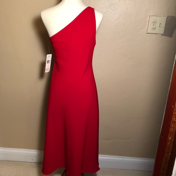 One-Shoulder Red Cocktail Dress - Picture 3 of 6
